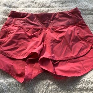 pink lululemon speed up shorts 2.5”